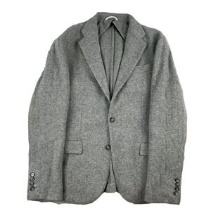 Giannetto Identity Wool Cotton Gray Flannel Mens Blazer Size 42R LNWOT